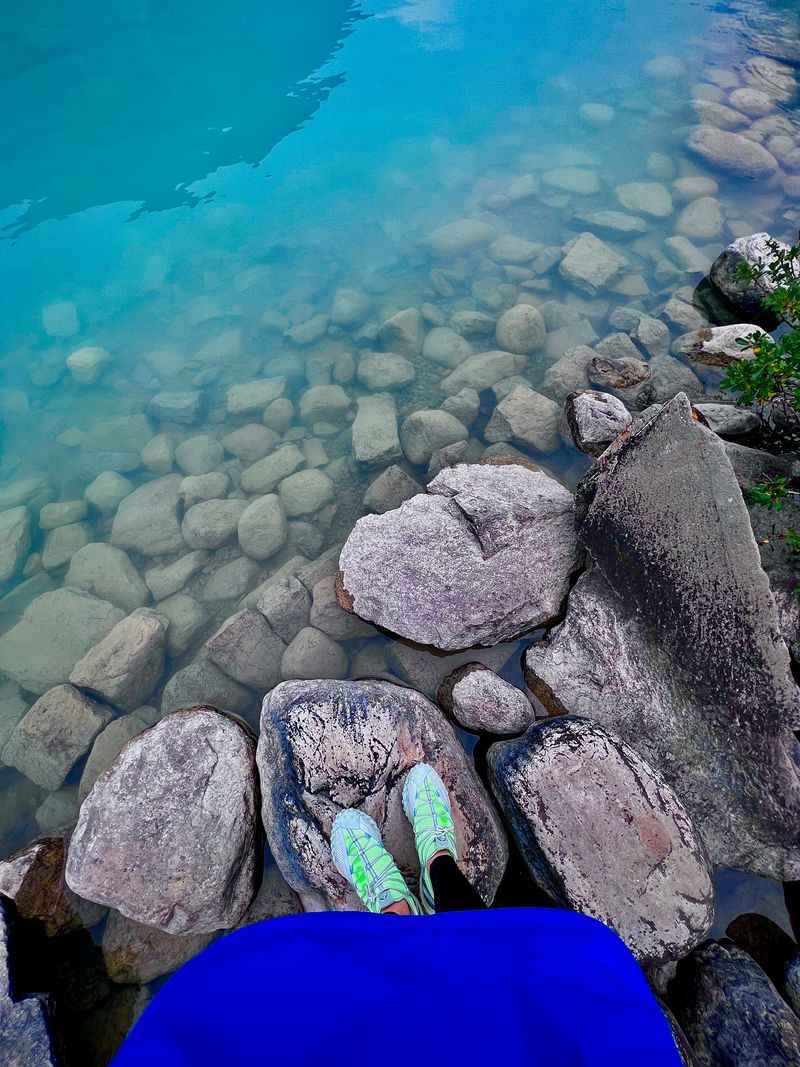 Shoegazing at lake moraine.